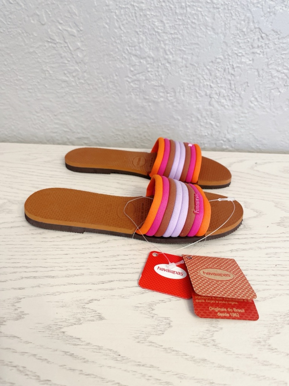 Havaianas NEW Malta cool Women's Multicolor Striped Slide Sandals - 6 - Picture 2 of 8